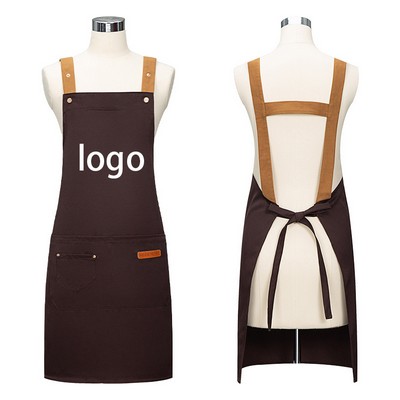 29"x26 2/5" Water Resistant Oil-Resistant Canvas Work/Kitchen Apron w/2 Front Pockets