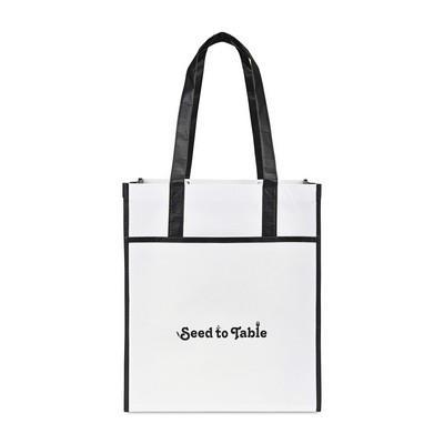Harlow Laminated Recycled Non-Woven Shopper - Black