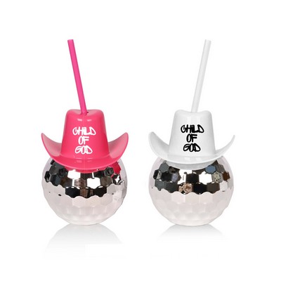 20oz Disco Ball Cowboy Hat Cup