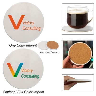 Absorbent Ceramic Coaster-Round