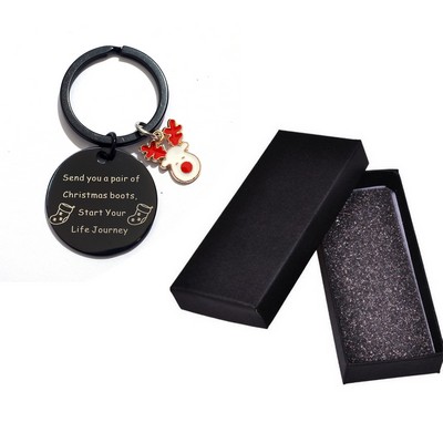 Christmas Reindeer Keychain Christmas Keychain With Gift Box Package