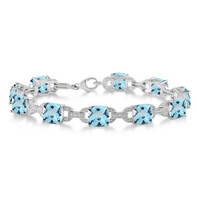 Jilco Inc Blue Topaz & Diamond Bracelet