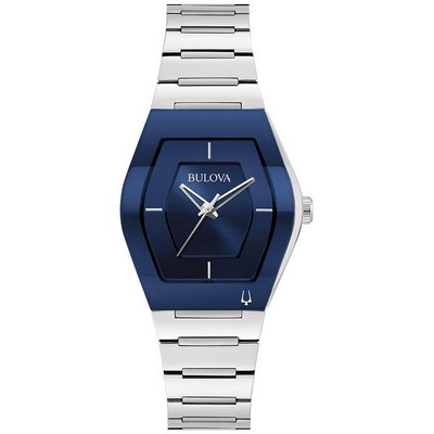 Bulova Watches Ladies' Futuro Watch, Stainless Steel w/Blue Dial