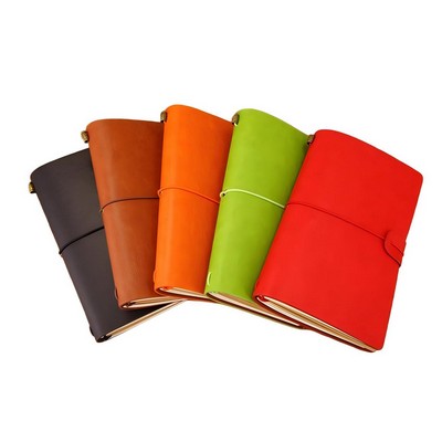 Vintage Refillable A6 Traveler Journal with Strap Closure