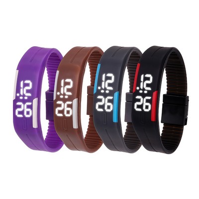 LED Silicone Waterproof Sports Watch