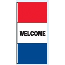 Double Faced Free Flying Drape Flags (Welcome)