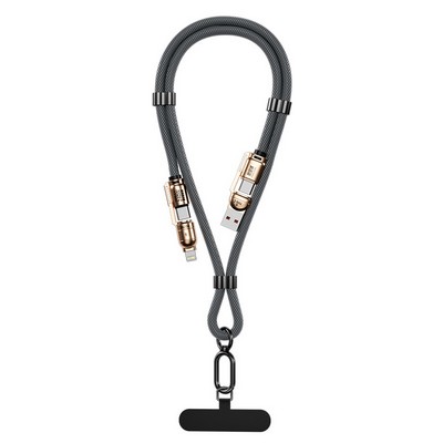 4-in-1 USB Charging Cable Crossbody Cell Phone Lanyard