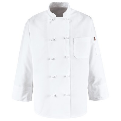 Red Kap® Ten Knot Button Chef Coat with Thermometer Pocket