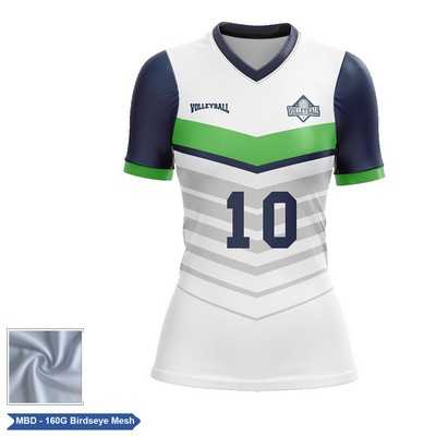 Women's Premium Full Sublimation Volleyball Cap Sleeve Jersey - Birdseye Me