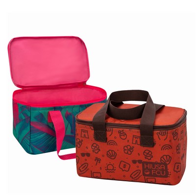 600D Full-ColorSublimated Waterproof Insulated Mini Cooler Bag (10"x6"x6")