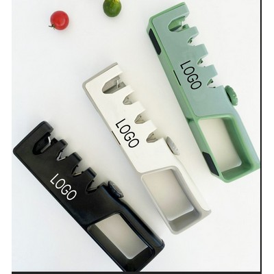 4" 1 Knife Sharpener with 4 Sharpening Slots and Grip Handle
