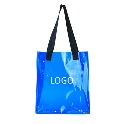 Simple Style Transparent PVC Tote Shopping Bag