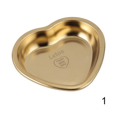 Stainless Steel Heart Shaped Mini Plate Snack Eating Dish