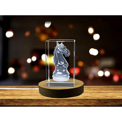 Gorgeous Crystal Chess Knight Recognition Award - 3D Engraved Collectible Trophy Figurine