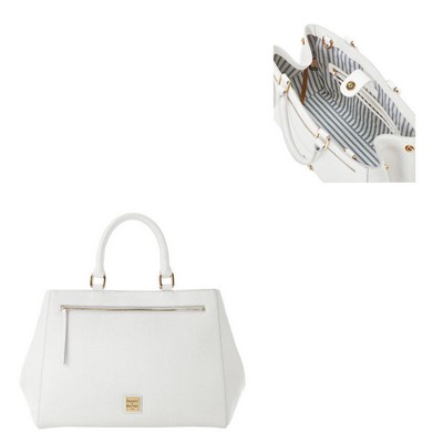 Dooney & Bourke Off White Saffiano Zip Satchel