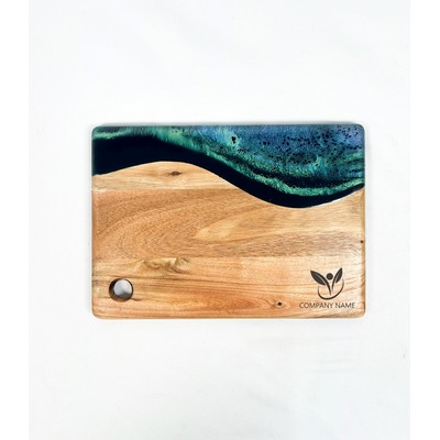 8x11 Acacia Small Breadboard Northern Lights