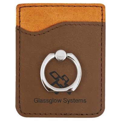 Leatherette Phone Wallet with Ring
