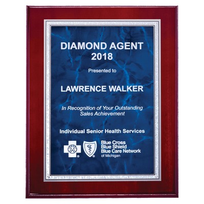 High Lustr Plaque with Silver Florentine Border Plate