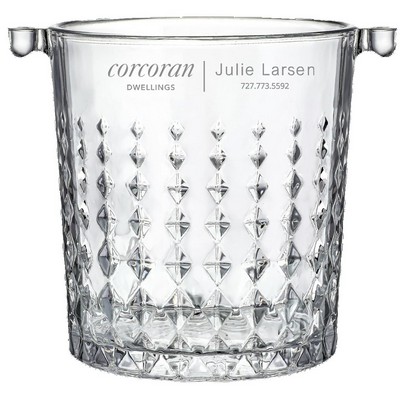 0.9L Mini Crystal Glass Ice Bucket with Handle and Tongs