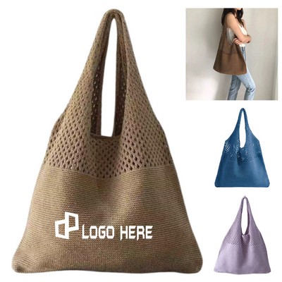 Portable Reusable Knitted Grocery Tote Bags