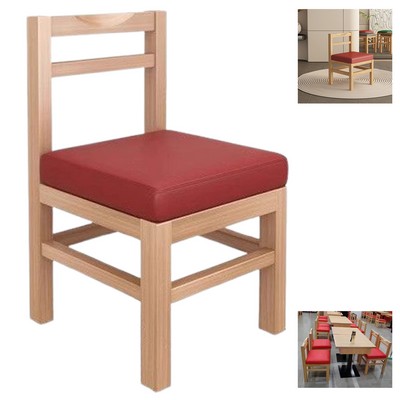 Restaurant Wood Chair W/ Leather Seat