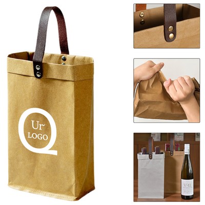 Two Bottle Kraft Paper Tote