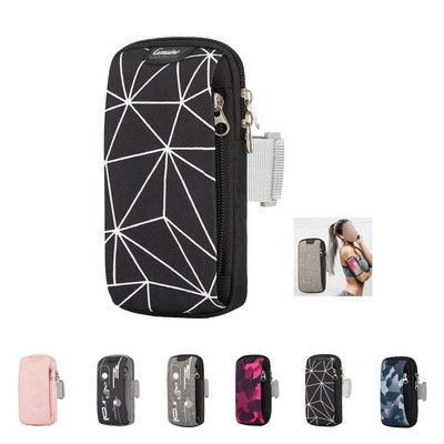 Sporty Arm Band with Sweat-proof Phone Pocket