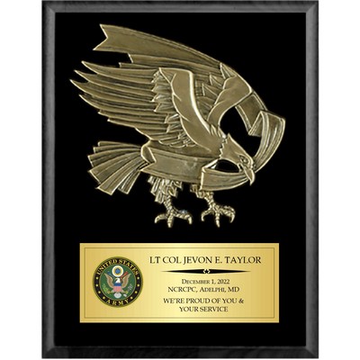 Cast Bronze Eagle Mount on Black Plaque (9"x12")