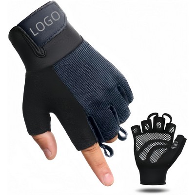 Simple Polyester Sports Half Finger Gloves