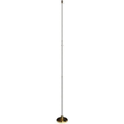 Indoor & Parade Telescopic Silver Pole And Base Kit - 8'