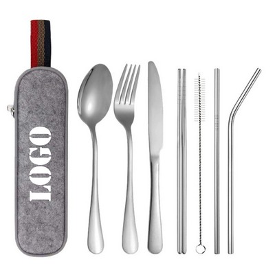 7 Piece Stainless Steel Picnic Camping Tableware Set
