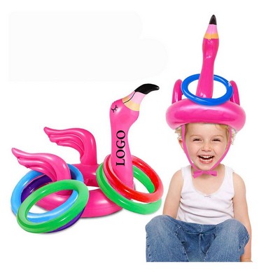 Inflatable Flamingo Ring Toss Toy