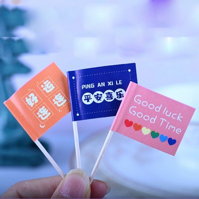 Custom 2.6" L Rectangle Toothpick Flag