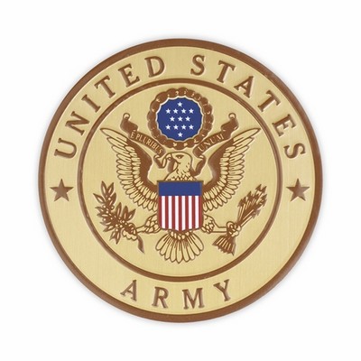 4" Round Raise & Color Printed US Army Shield Emblem Medallion Decal Disc