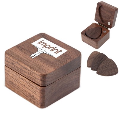 Wooden Guitar Picks Box