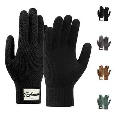 Acrylic Knit Double Touchscreen Cold Weather Gloves