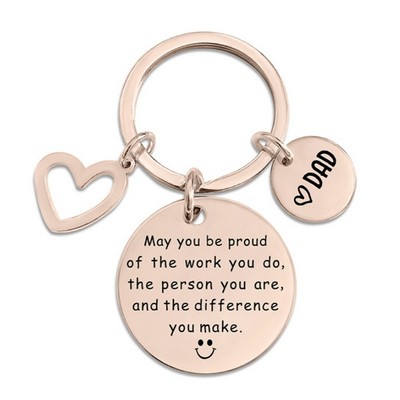 Father's Day Mother's Day Custom Stainless Steel Keychain