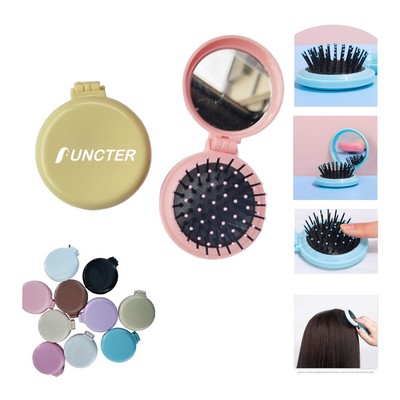 2-in-1 Portable Mirror Airbag Massage Comb