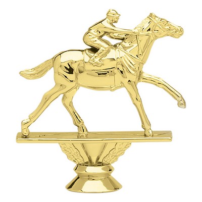4 1/4" Gold Plastic Horse Race Trophy Figure