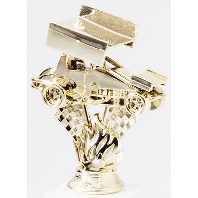 4 1/2" Gold Plastic Sprint Car Figurine