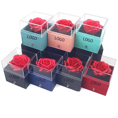 Custom Valentine's Day Mother's Day Rose Transparent Acrylic Jewelry Gift Box