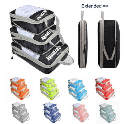 Visible 3 PCS Set Mesh Luggage Organizer Or Compression Packing Cube Set