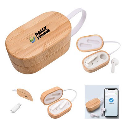 Stereo Portable Wooden Wireless Earphones