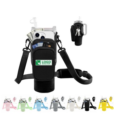 Water Bottle Carrier Bag with Phone Pocket