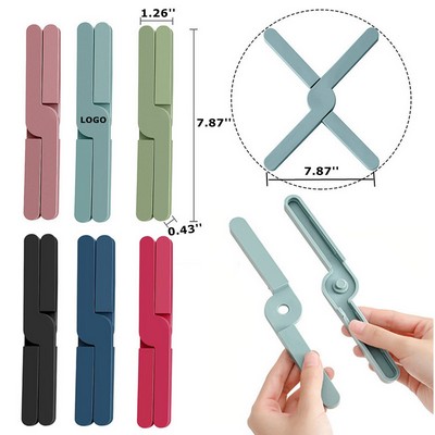 7.8" Foldable Silicone Trivets Pot Holder Mat with Detachable Design
