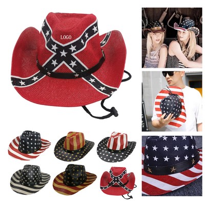 Patriotic Cowboy Star Print Hat