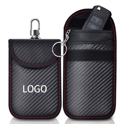 RFID Carbon Fiber Car Signal Blocking Key Pouch Bag