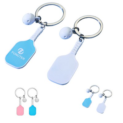 Mini Pickleball Keychain With Paddle and Ball