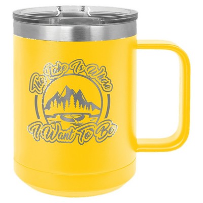 Polar Camel 15 oz. Yellow Vacuum Insulated Mug with Slider Lid