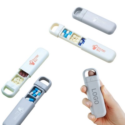 Portable Three-Compartment Pill Box